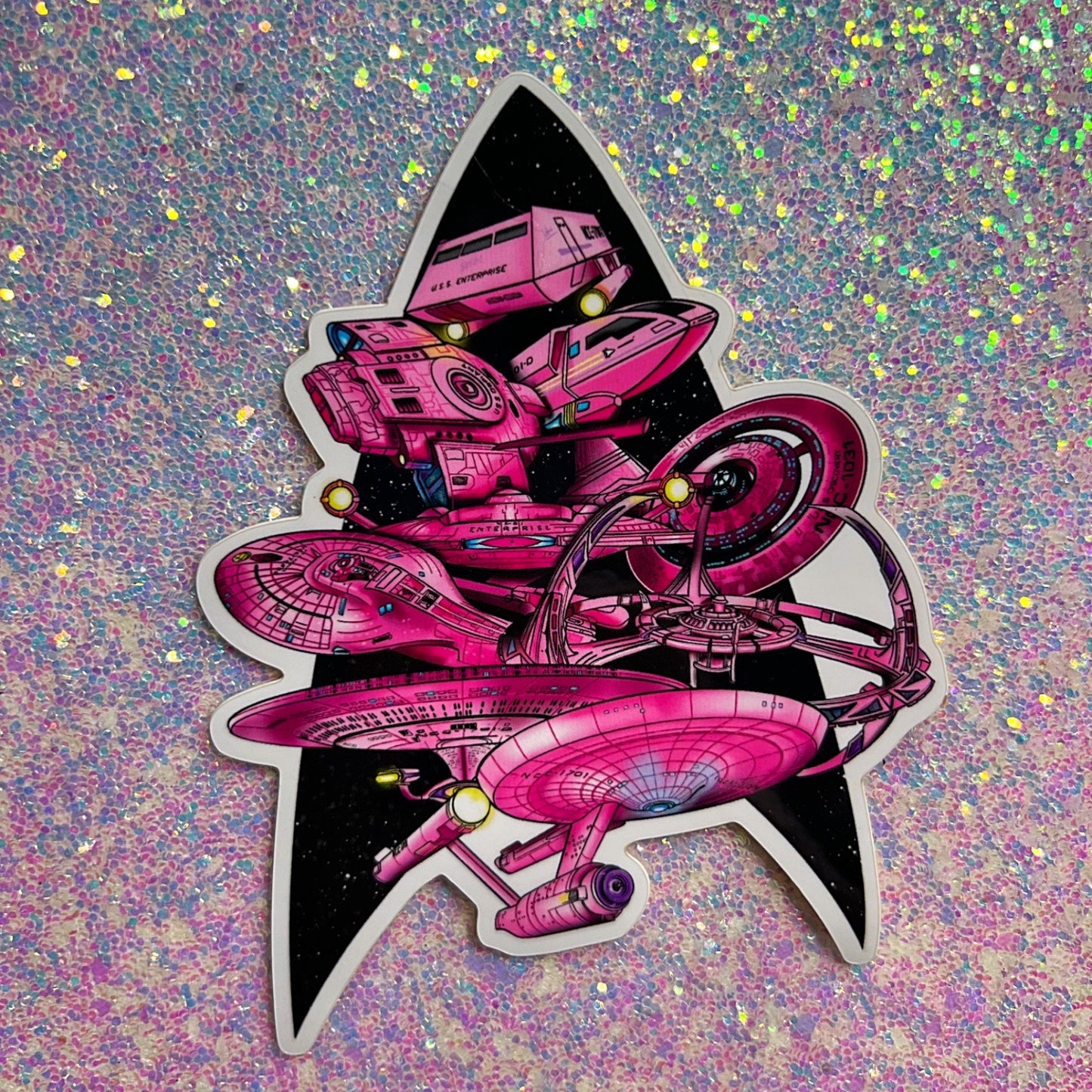 Pink Ships vinyl sticker