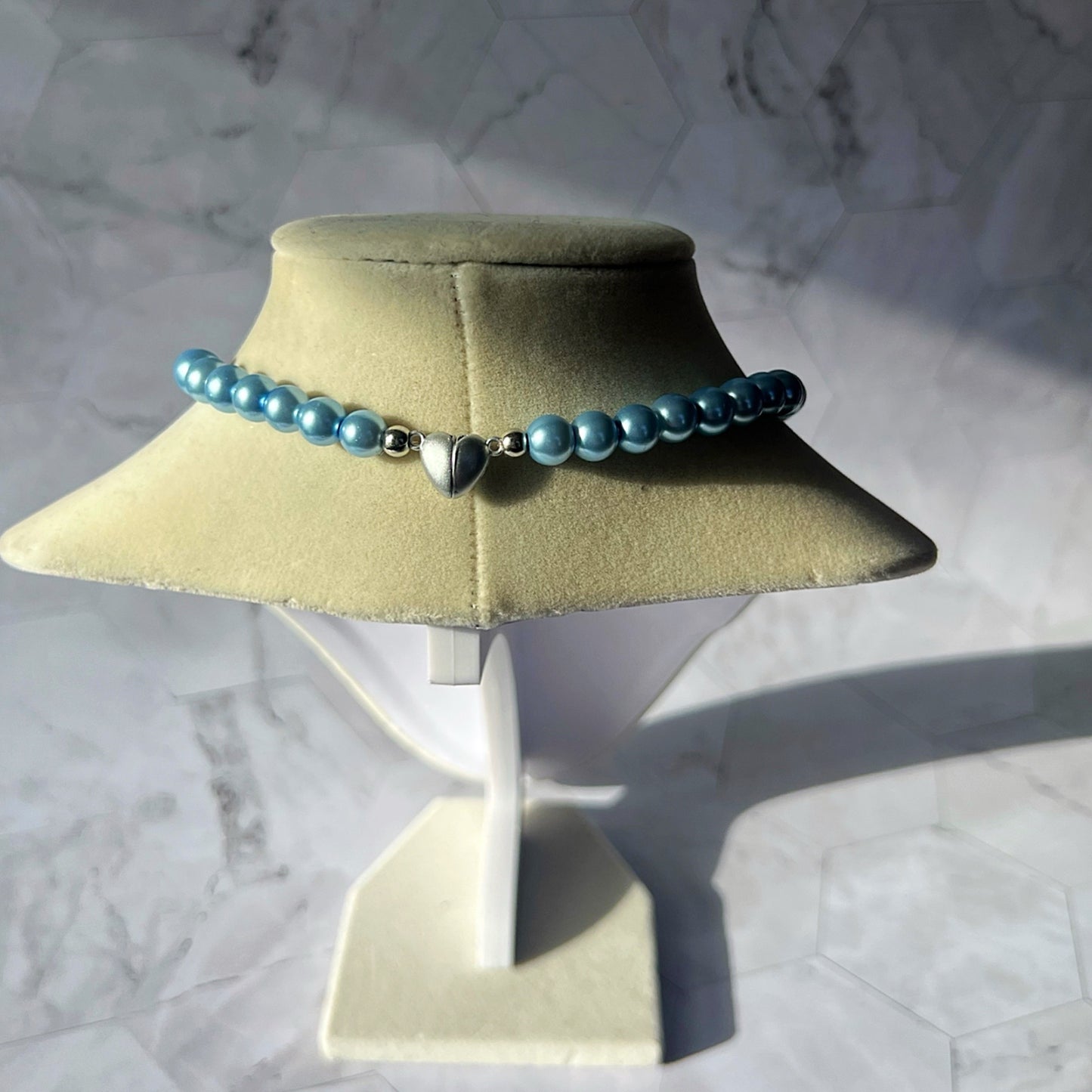 Blue Beaded Trekkie Choker