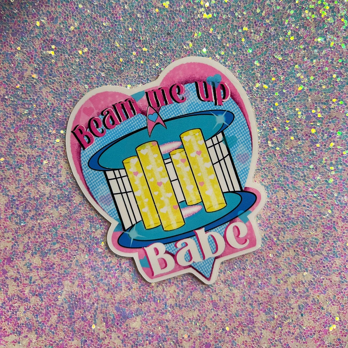 Beam Me Up vinyl sticker