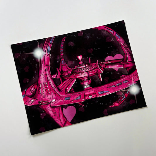 Super Cute Space Station Print